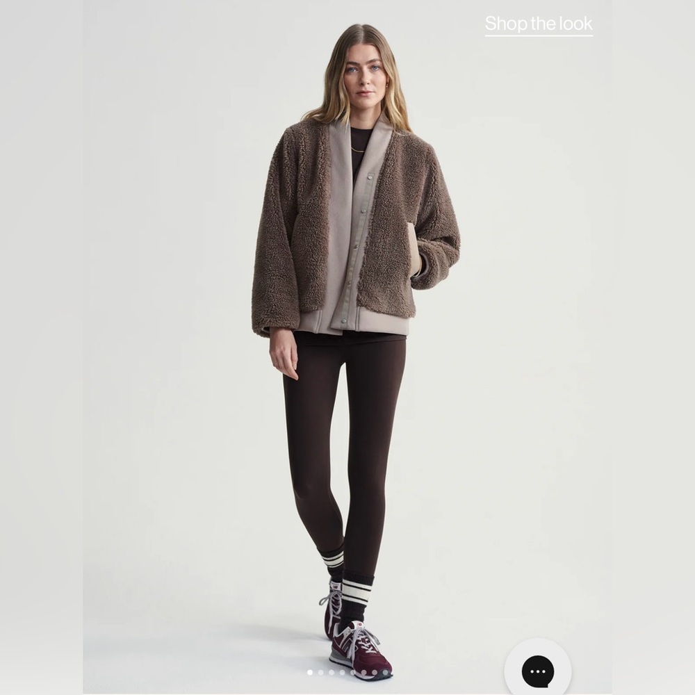 NWT Varley Joanna reversible oversized quilt Jacket  coffee quartz/fungi small